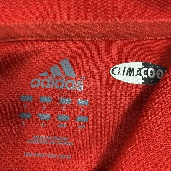 MEN’S Adidas Red Nebraska Cornhusker Button Down Short Sleeve Logo Shirt Size L - Picture 5 of 6